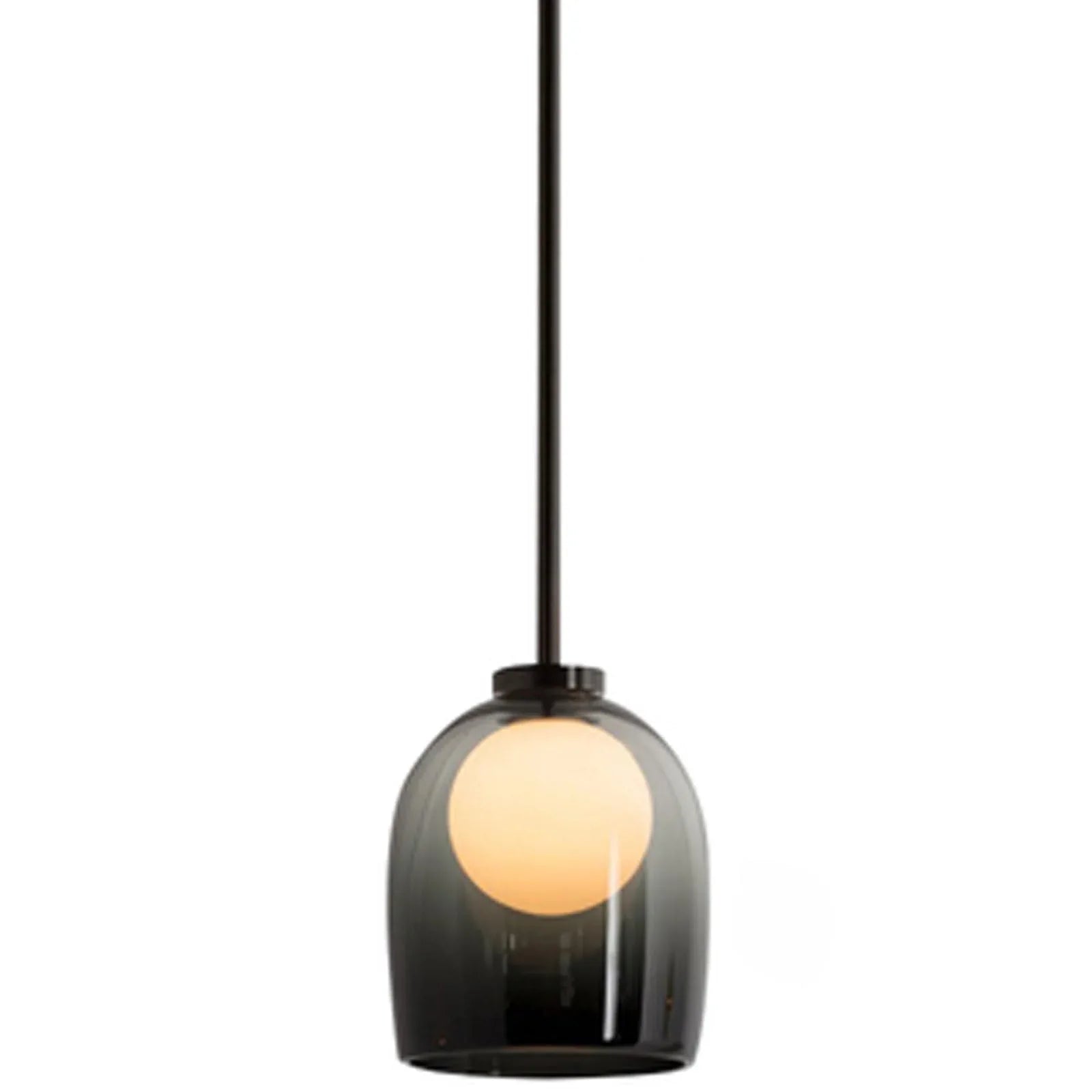 Audara-7-inch Glass Pendant Lights in A Smoky Gray Gradient, Featuring A Modern Minimalist European Style. Suitable for Bedrooms, Hotels, Cafes, Restaurants, Entryways, and Other Spaces A