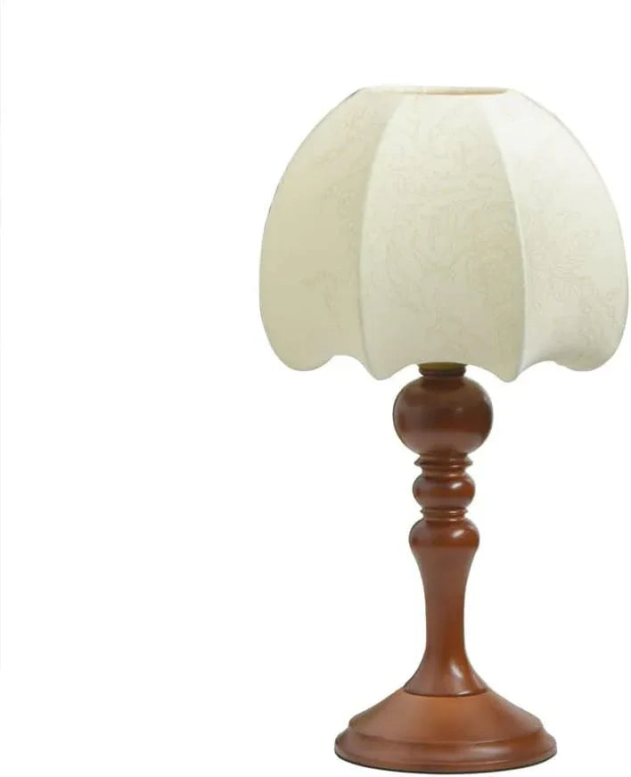 Audara-New Chinese High-end Bedroom Bedside Desk Light Vintage Nostalgia White Fabric Wooden Desk Lamp Living Room Sofa Side Counter Table Lamp Sample House Backdrop Farmhouse Lighting Fixture