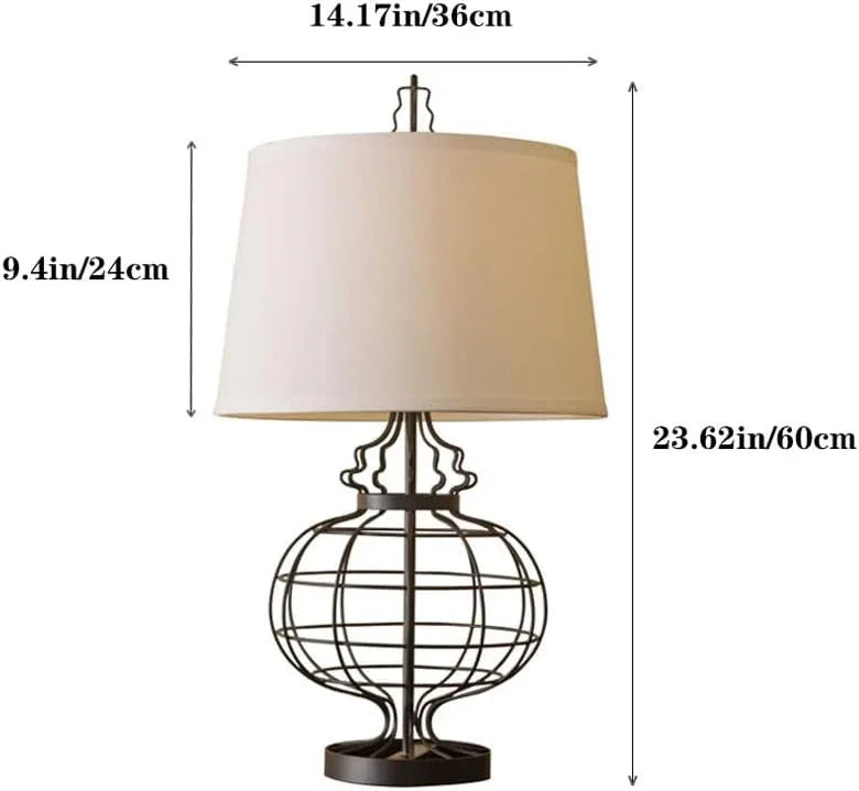 Audara-Scandinavian Industrial Wind Rustic Farmhouse Villa Desk Light Simple American Skeleton Metal Desk Lamp Living Room Bedroom Study Table Lamp B&B Showroom Dining Room Decoration Lighting Fixture