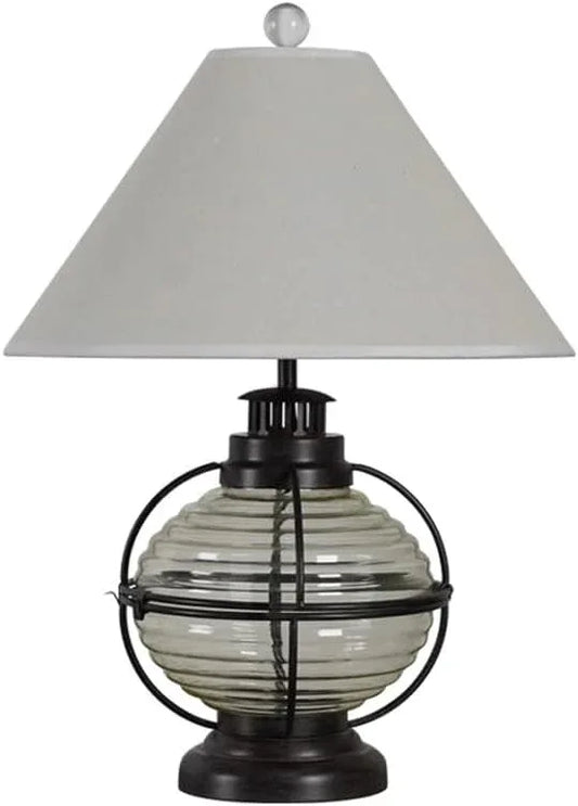 Audara-American Vintage Glass Metal Desk Light Industrial Style Study Office Desk Lamp B&B Living Room Hotel Front Desk Table Lamp Villa Club Farmhouse Warehouse Dormitory Apartment Lighting Fixture