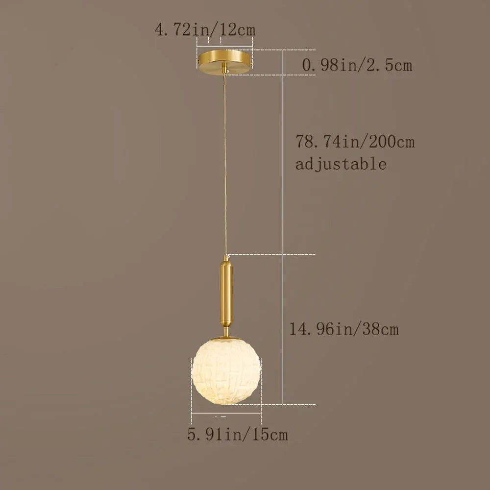 Audara-5-inch Diameter Crystal Pendant Light, Spherical Decorative Lamp, Bohemian Style, European Minimalist Style, Suitable for Bedrooms, Hotels, Entryways, Kitchen Islands, and Other Scenarios.