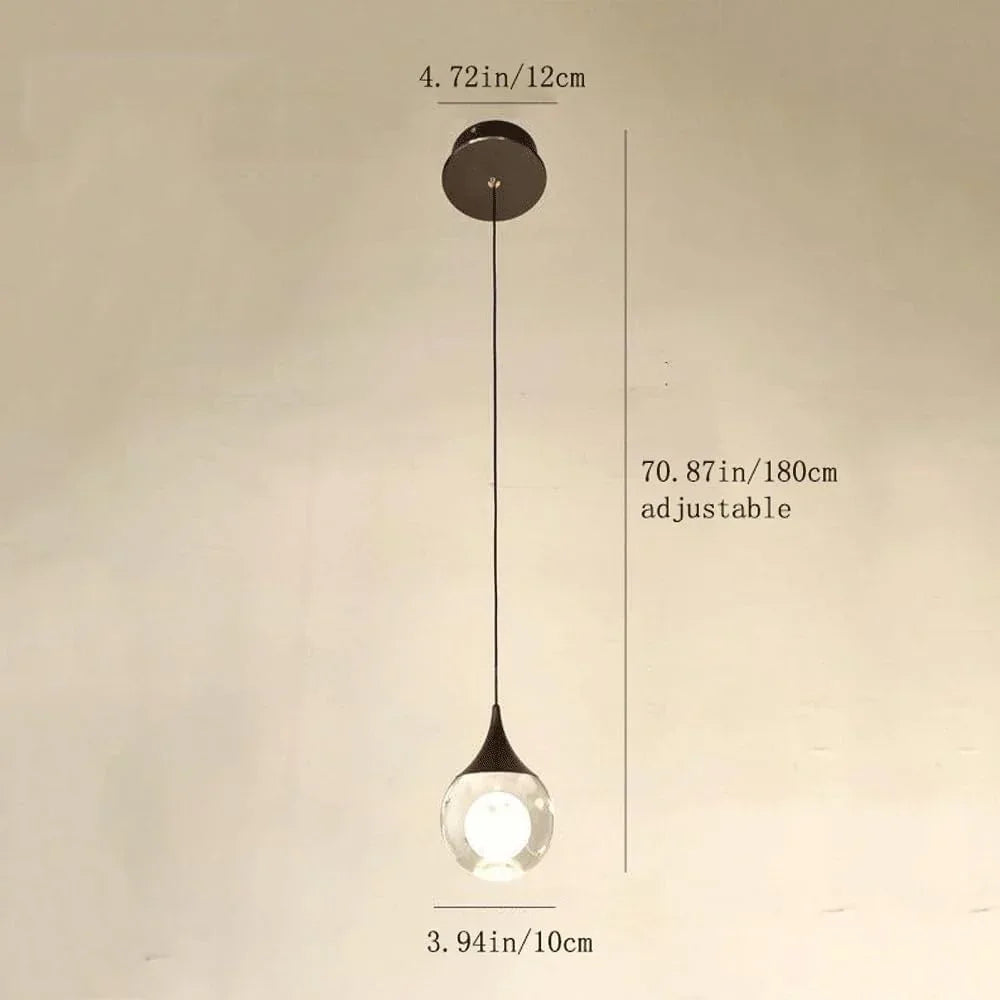Audara-Crystal Pendant Light, 4-inch, Decorative Bedroom Chandelier with A Modern, Understated Luxury Style. Suitable for Various Spaces Including Hotels, Kitchen Islands, Entryways, and Cafes