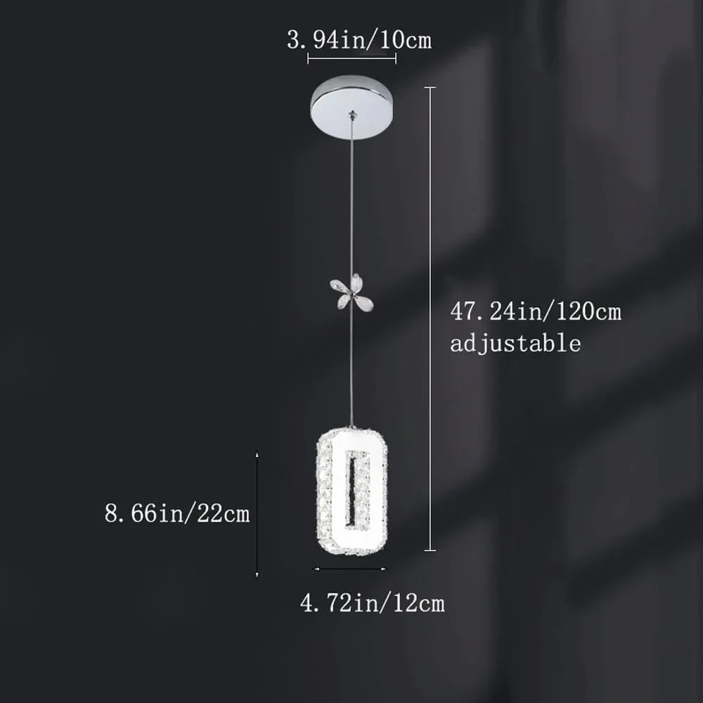 Audara-Crystal Pendant Light, 5-inch Creative Mini Pendant Lights, Suitable for Modern Minimalist, Bohemian, and European Styles, Ideal for Bedrooms, Hotel Kitchens, Islands, Entryways, Etc.