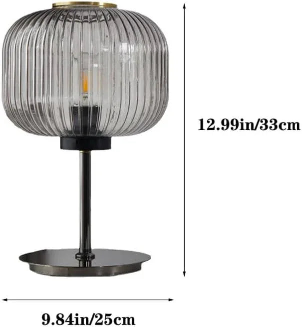 Audara-Postmodern Creative Bed Bedroom Study Desk Light Coffee Shop Hotel Front Desk Decoration Desk Lamp Art Classic Striped Glass Table Lamp Office Apartment Restaurant Coffee Shop Lighting Fixture