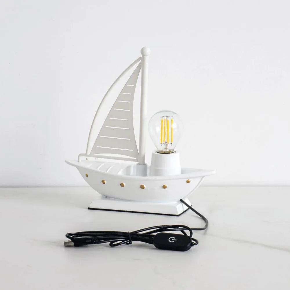 Audara-High-end Creative Sailboat Metal Desk Light Ambient Sense Bedroom Boys Girls Children's Room Desk Lamp Living Room Study Office Decoration Table Lamp Hotel Club Model House Lighting Fixture