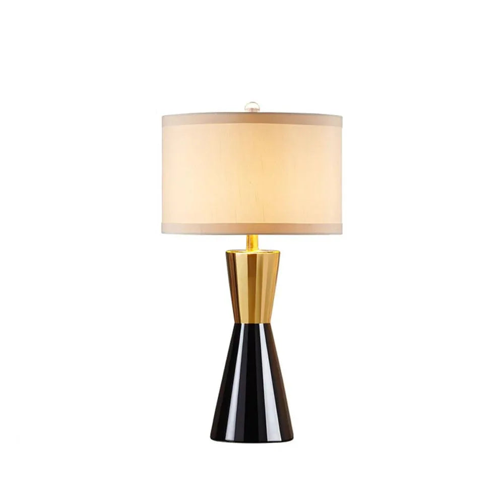 Audara-American Light Luxury Bedroom Bedside Living Room Desk Light Simple Modern Fabric Ceramic Desk Lamp B&B Farmhouse Villa Restaurant Table Lamp Hotel Coffee Shop Mall Lighting Fixture Beige Lamp Shade