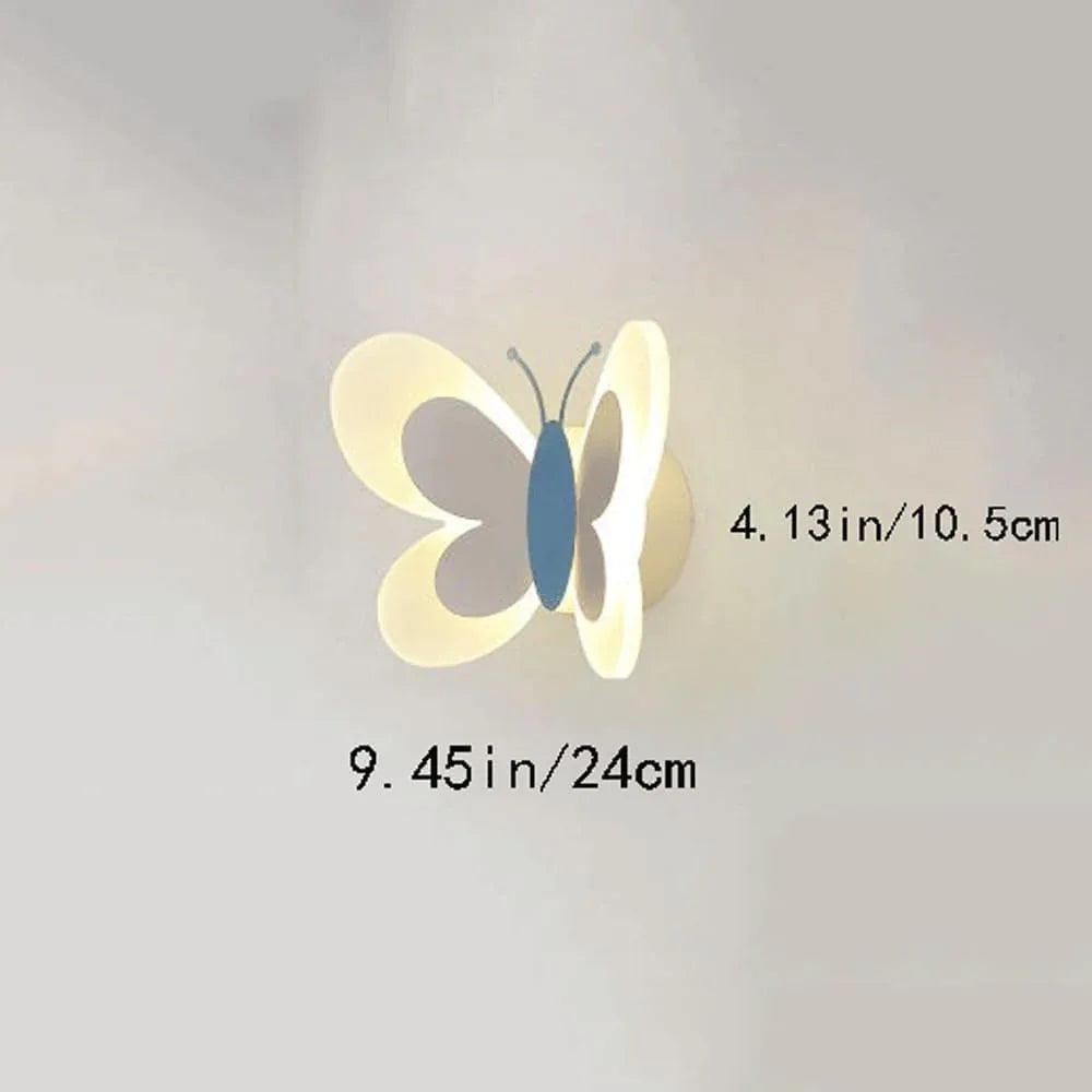 Audara-Minimalist Bedroom LED Wall Lamp Fashion Cartoon Butterfly Art Wall Lights French Romantic Warm Children's Room Sconces Cartoon Aisle Decoration Mounted Lighting Fixture