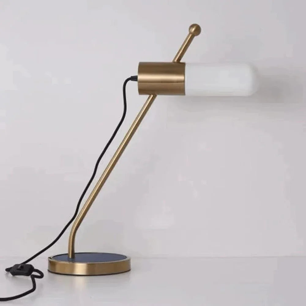 Audara-Modern Simple Office Designer Desk Light Personality Creative White Glass Desk Lamp Warehouse Living Room Bedroom Study Table Lamp Home Hotel Cafe Model Room Decoration Lighting Fixture