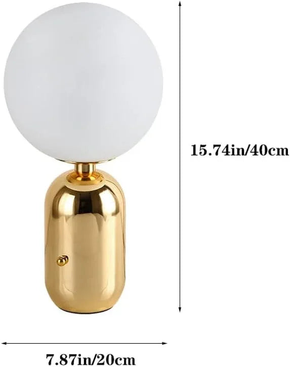 Audara-Postmodern Designer Living Room Study Couch Side Desk Light Creative Orb Glass Metal Desk Lamp Tea House Apartment Office Table Lamp Club Library Mall Decoration Lighting Fix