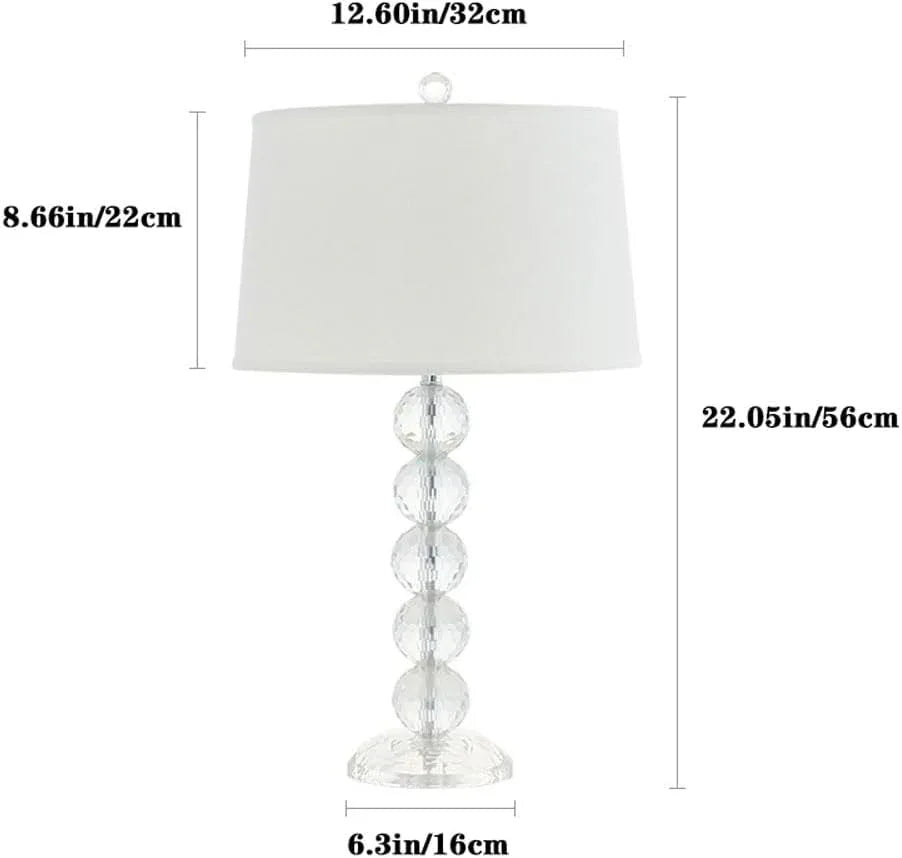 Audara-Modern Luxury Desk Light Study Office European Simple Fabric Crystal Desk Lamp Bedroom Bedside Living Room Sofa Table Lamp Villa Club Cafe Farmhouse Decoration Lighting Fixture