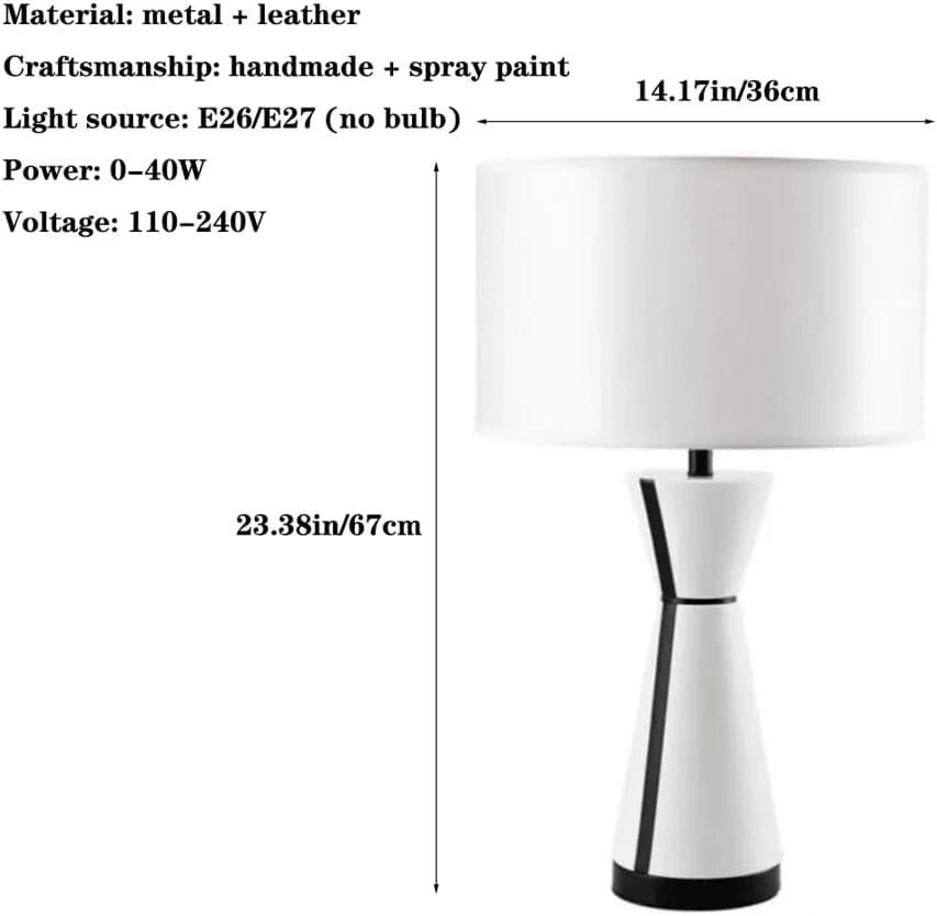 Audara-American Simple Metal Leather Desk Light Luxury Living Room Study Room Counter Desk Lamp Bedroom Bedroom Apartment Office Table Lamp Villa Club Mall B&B Model Home Lighting Fixture