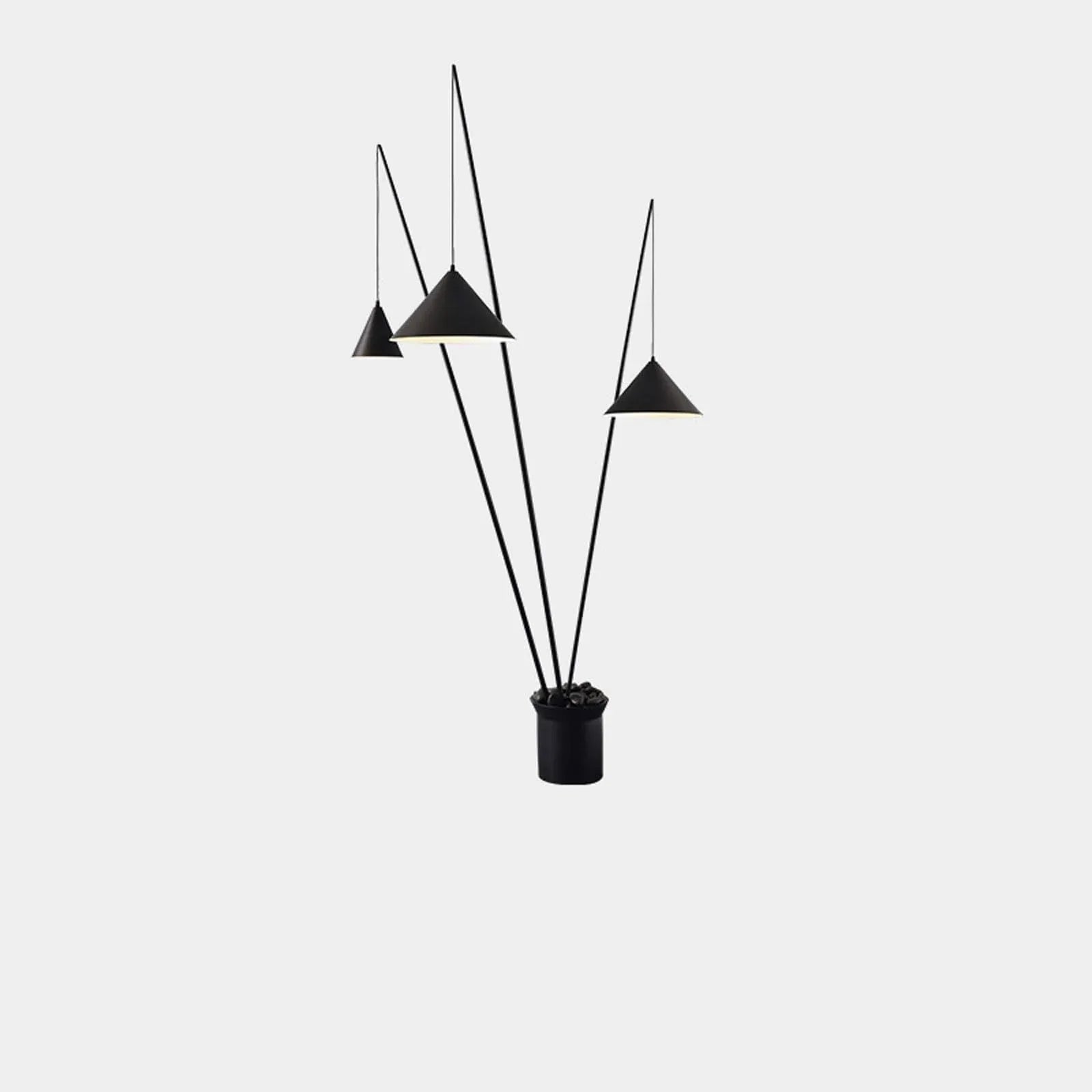 Audara-Personalized Art Hotel Model House Floor Lamp Black H47in Metal Standing Lamp Backdrop Office Corridor Torchiere Farmhouse Villa Mall Lighting Fixture 3 Lighting Fixture