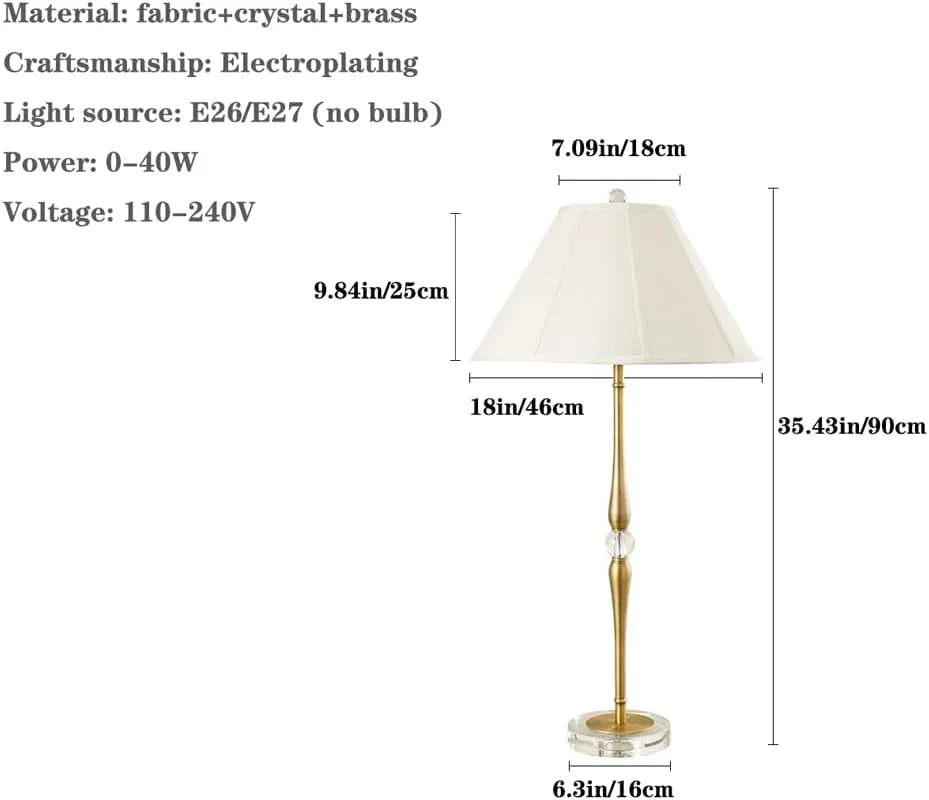 Audara-European Luxury Model Room Bedroom Bedside Desk Light Creative Living Room Counter Study Room Desk Lamp Simple Fabric Crystal Table Lamp Villa Restaurant Hotel Front Desk Coffee Shop Lighting Fixture