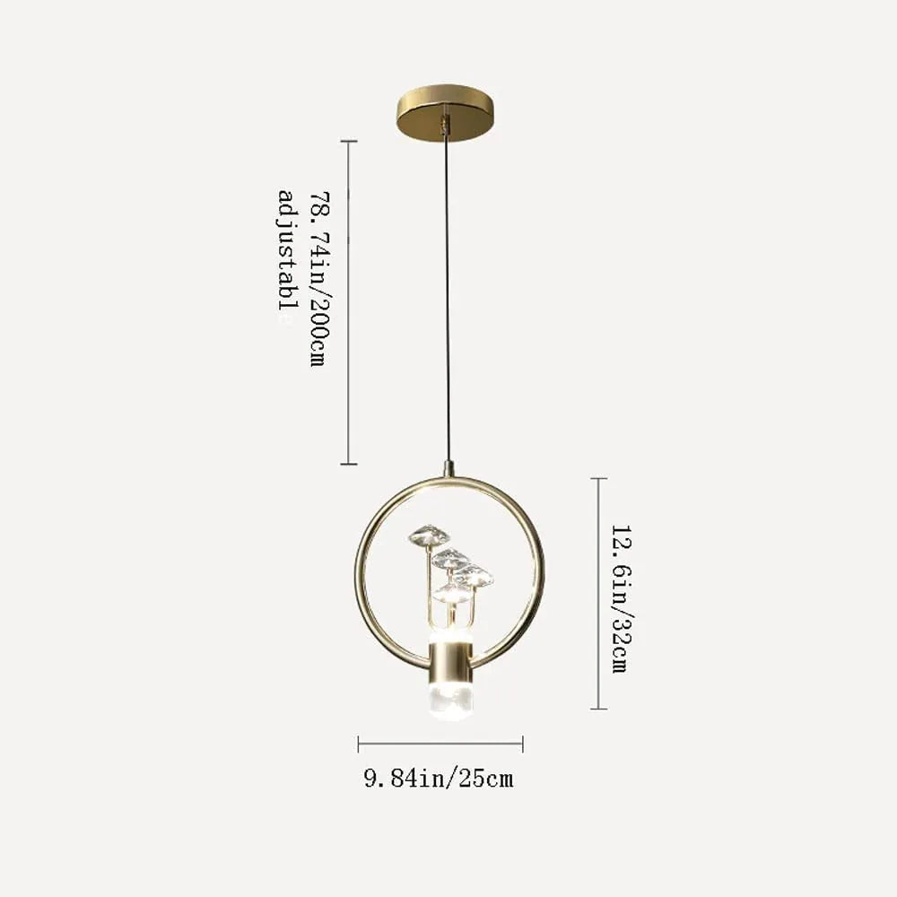 Audara-Crystal Pendant Light, 10-inch, Modern and Luxurious Style, Suitable for Various Lighting Applications Including Hotels, Restaurants, Kitchen Islands, and Bedrooms