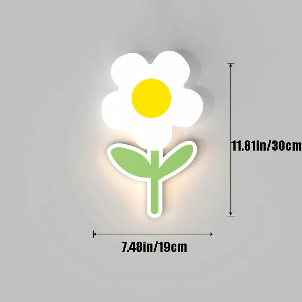 Audara-Children's Room Bedside Wall lamp Modern Simple Bedroom Wall Lights French Romantic Floral LED sconces Princess Room Eye Protection Creative Background Wall Mounted Lighting Fixture