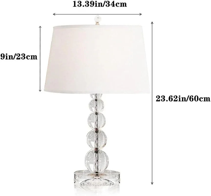 Audara-American Luxury Bedroom Bedside Desk Light Scandinavian Simple Fabric Crystal Desk Lamp Office Study Room Living Room Table Lamp Coffee Shop Hotel Guest Room Restaurant Lighting Fixture