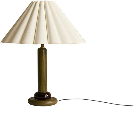 Audara-Premium Sense Bedroom Study Desk Light Elegant E27 D15” Fabric Wood Desk Lamp Ambient Sense Bed Bedside Sofa Beside Table Lamp Corridor Villa Office Lighting Fixture
