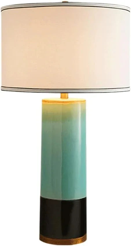 Audara-American Vintage Cloth Ceramic Desk Light New Chinese Counter Bedroom Study Desk Lamp Shopping Mall Front Desk Cafe Restaurant Lighting Fixture Living Room Apartment Next to Sofa Table Lamp
