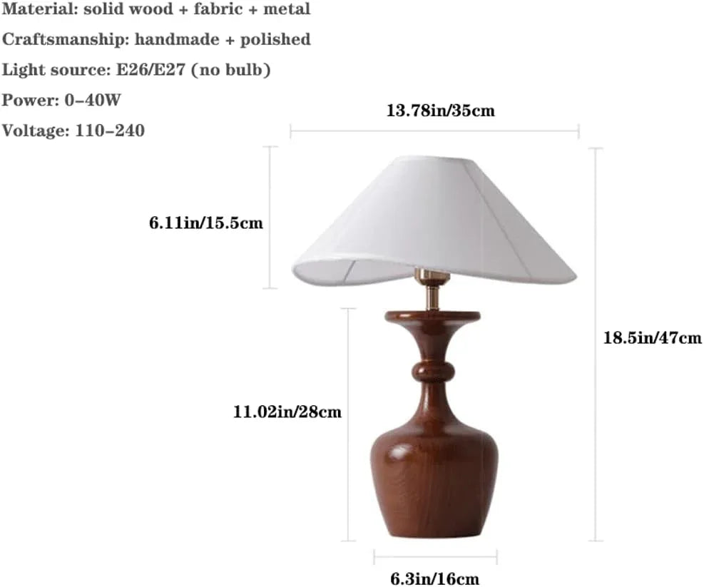 Audara-Romantic French Fabric Solid Wood Desk Light Warm and Natural Study Room Bedroom Bedside Desk Lamp Living Room Counter Tea House Table Lamp Club Bar Library Decoration Lighting Fixture
