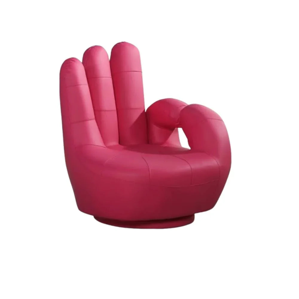 Audara-Sofa Finger ShapeSwivel Sofa Chair Simple and PracticalPU Easy to Cleanlounge Chair Multi-Color Availableaccent ChairLiving Room Bedroom Balconyreading ChairRestaurant HotelDecorative Chairs Pink