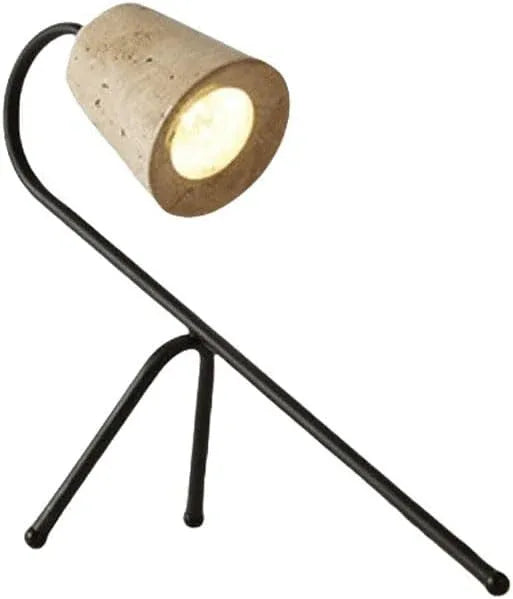 Audara-Wabi-sabi Style Geometric Travertine Desk Light Minimalist Art Showroom Living Room Villa Decorative Desk Lamp Study Room Office Model House Table Lamp Hotel Cafe Restaurant Lighting Fixture