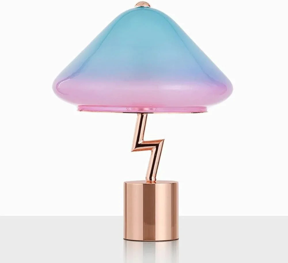 Audara-Creative Warm Mushroom Glass Desk Light French Romantic Bedroom Boys Girls Room Desk Lamp Apartment Study Room Dormitory Table Lamp Office Restaurant Bar Decoration Lighting Fixture