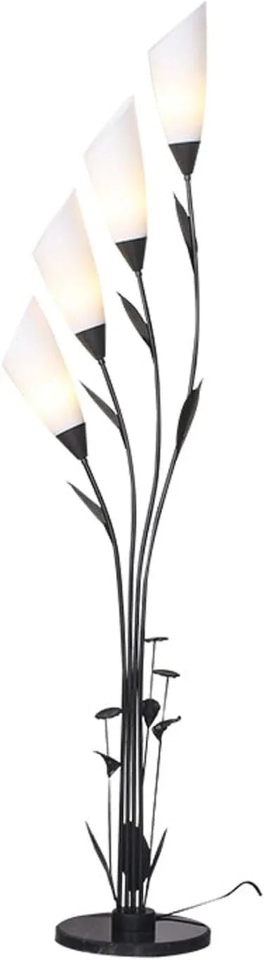 Audara-Creative 4 Light Source Flower Shape Living Room Floor Lamp H66.14in Black Metal Standing Lamp Study Office Sofa Beside Torchiere Bedroom Balcony Model HomeLighting Fixture