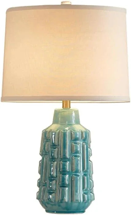 Audara-Creative American Fabric Ice Crackle Ceramic Desk Light Warm Romantic Bedroom Study Living Room Desk Lamp Apartment Office Restaurant Table Lamp Villa Club Decoration Lighting Fixture