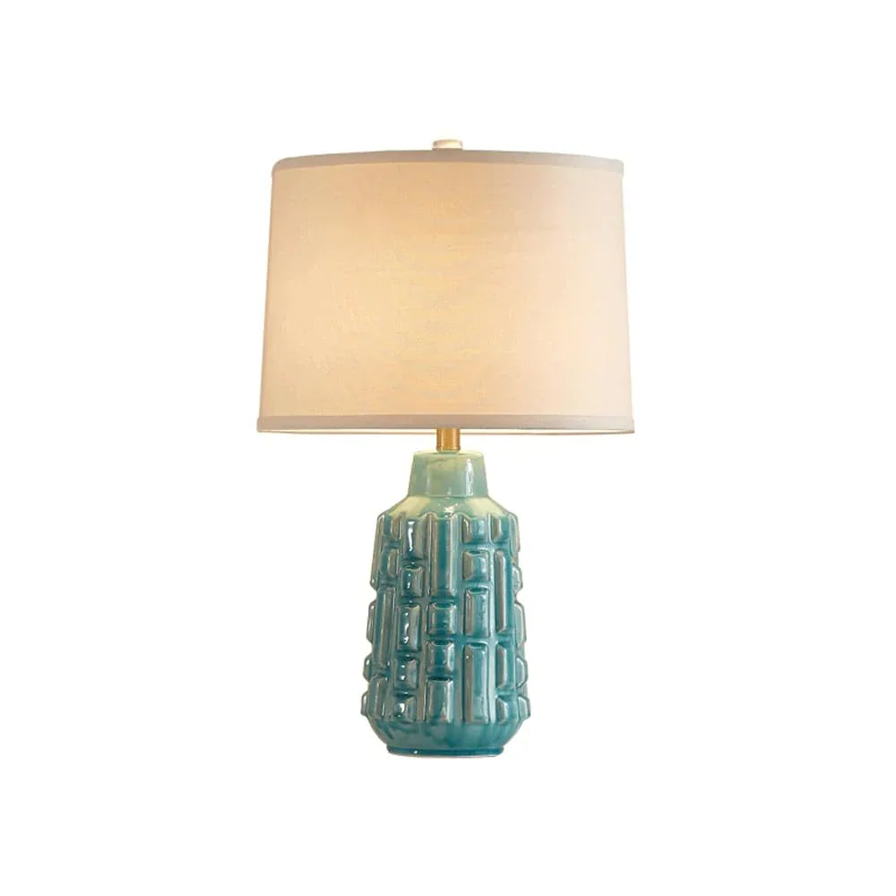 Audara-Creative American Fabric Ice Crackle Ceramic Desk Light Warm Romantic Bedroom Study Living Room Desk Lamp Apartment Office Restaurant Table Lamp Villa Club Decoration Lighting Fixture H24.41in 62cm