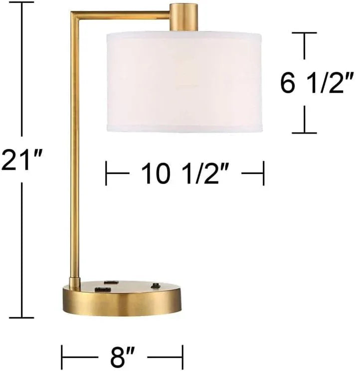 Audara-Creative Retro Push Button Switch AC USB Output Metal Fabric Desk Light Luxury Simple Bedroom Bedside Study Room Desk Lamp Living Room Sofa Beside Office Table Lamp Villa Hotel Lighting Fixture