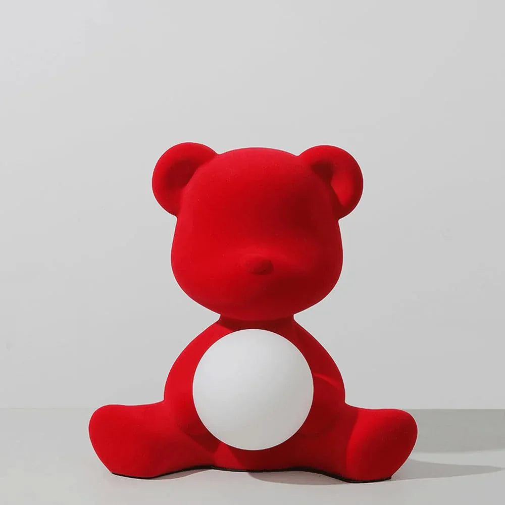 Audara-Modern Italian Bedroom Kids Room Desk Light Creative Bear Resin Desk Lamp Living Room Boys Room Girls Room Study Room Table Lamp Cafe Hotel Amusement Park School Lighting Fixture Red