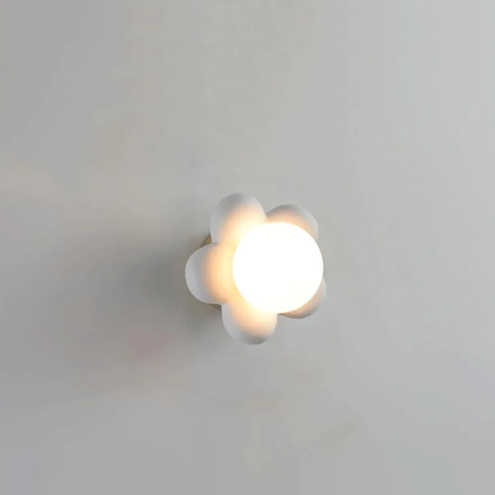 Audara-Japanese Wabi-sabi Style Flower Wall Lamp Scandinavian Cream Wind Balcony Wall Lights Entryway Aisle Corridor Sconces Bedroom Study Stairs Decorative Mounted Lighting Fixture