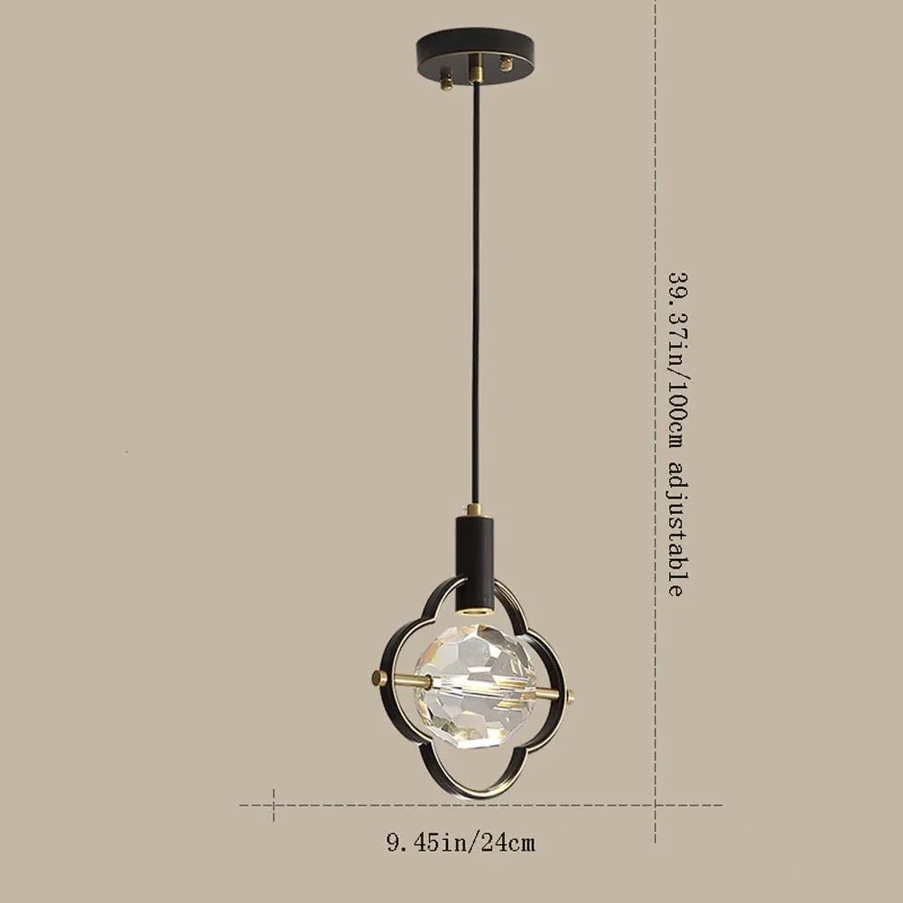Audara-Crystal Pendant Light, 9-inch Style, Modern and Luxurious Design, Suitable for Various Locations Such As Hotels, Restaurants, and Kitchen Islands. Also Suitable for Bedrooms.