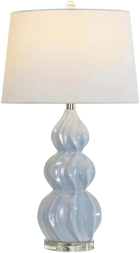 Audara-New Chinese Creative White Fabric Gourd Shape Ceramic Desk Light European Style Bedroom Bedside Read Desk Lamp High-end Living Room Office Table Lamp Club Mall Lounge Restaurant Lighting Fixture