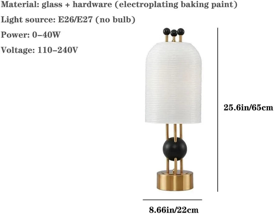 Audara-Scandinavian Postmodern Study Office Desk Light Creative Designer Living Room Hotel Front Desk Desk Lamp White Stripe Glass Lighting Fixture Up Front Cafe Farmhouse Villa Table Lamp