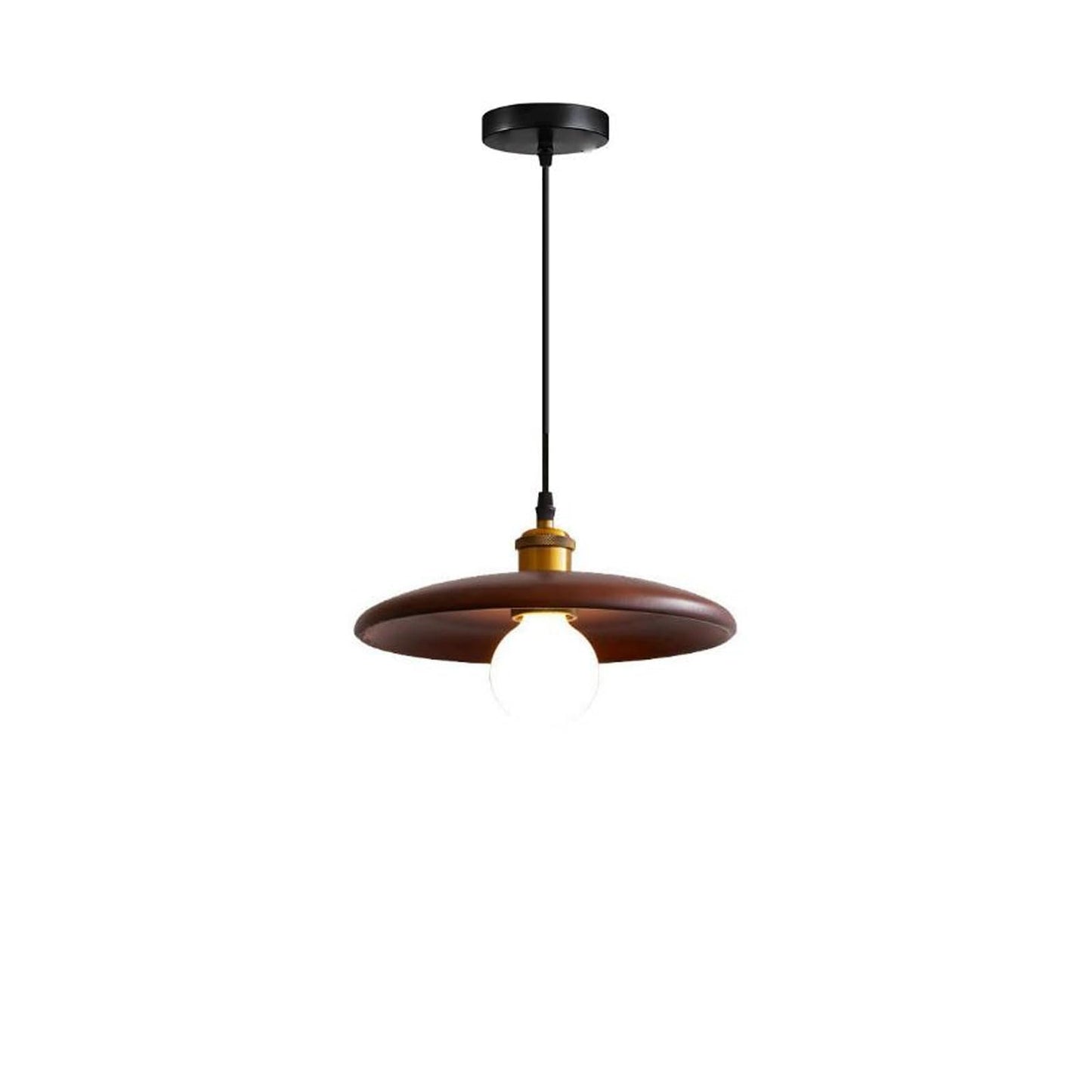 Audara-Japanese Wabi-sabi Round Plate Wooden Pendant Light E27 Single Head Hotel Restaurant Front Desk Hanging Lamp B&B Tea Room Living Room Brown Chandeliers Coffee Shop Lighting Fixtures