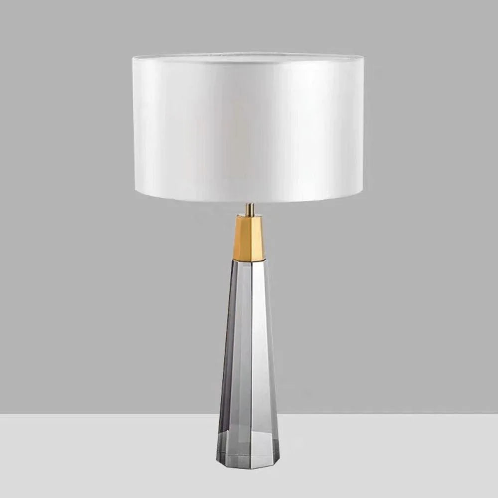 Audara-Postmodern Luxury Living Room Hotel Front Desk Light Simple White Fabric Crystal Desk Lamp Personalised Sample Room Sofa Corner Table Lamp Mall Club Decoration Lighting Fixture