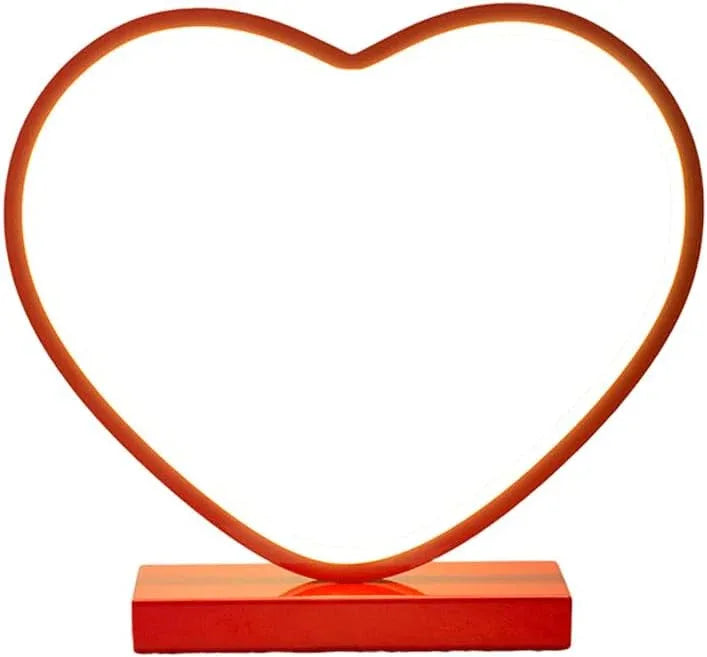 Audara-Creative Red Heart Shape Bedroom Bedside Desk Light Warm Wedding Decoration Desk Lamp 3 Colours Variable Light Aluminium LED Table Lamp Sample Room Cafe Restaurant Decoration Lighting Fixture