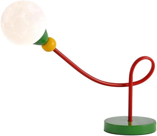 Audara-Simple Retro Living Room Study Desk Light Creative Moon Ball Metal Desk Lamp Bedroom Bedside Warehouse Workstation Table Lamp Villa Farmhouse Dormitory Apartment Bar Decoration Lighting Fixture