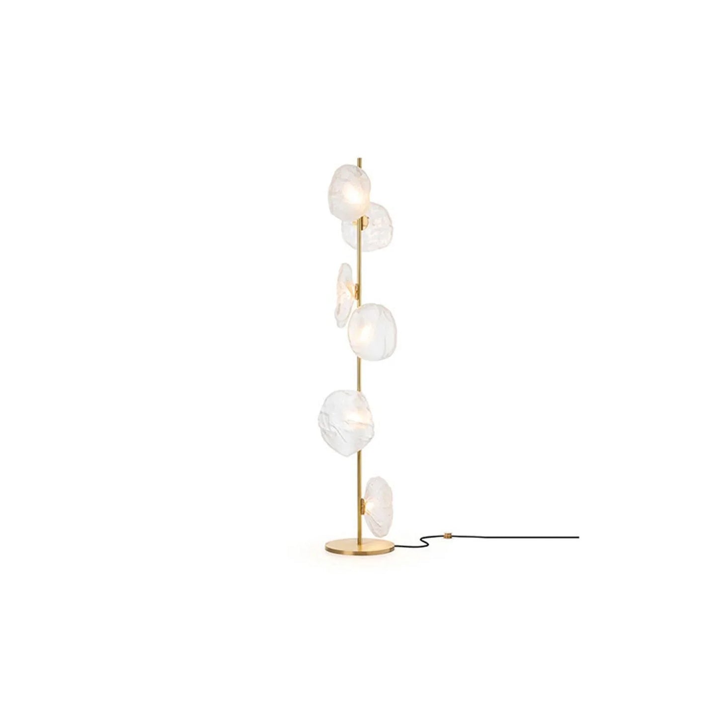 Audara-Italian Light Luxury Corridor Living Room Floor Lamp 3/6 Light Source Simple Bedroom Bedside Standing Lamp Office Backdrop Torchiere Showroom Villa Decoration Lighting Fixture Gold+White 6 Light Sources