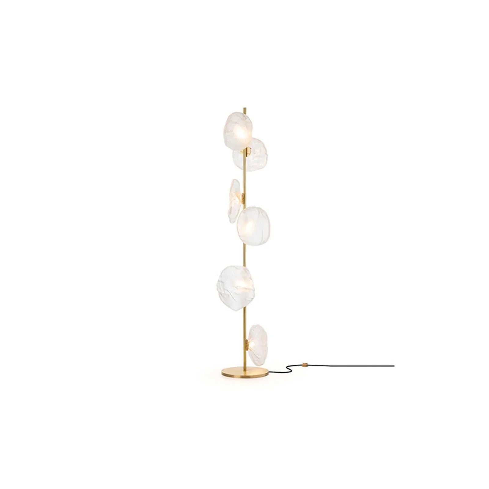 Audara-Italian Light Luxury Corridor Living Room Floor Lamp 3/6 Light Source Simple Bedroom Bedside Standing Lamp Office Backdrop Torchiere Showroom Villa Decoration Lighting Fixture Gold+White 6 Light Sources
