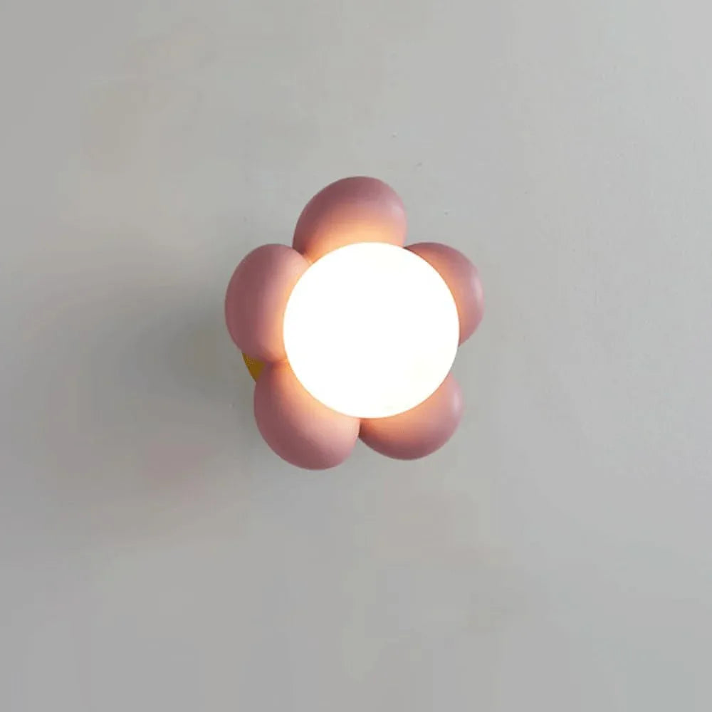 Audara-Japanese Wabi-sabi Style Flower Wall Lamp Scandinavian Cream Wind Balcony Wall Lights Entryway Aisle Corridor Sconces Bedroom Study Stairs Decorative Mounted Lighting Fixture