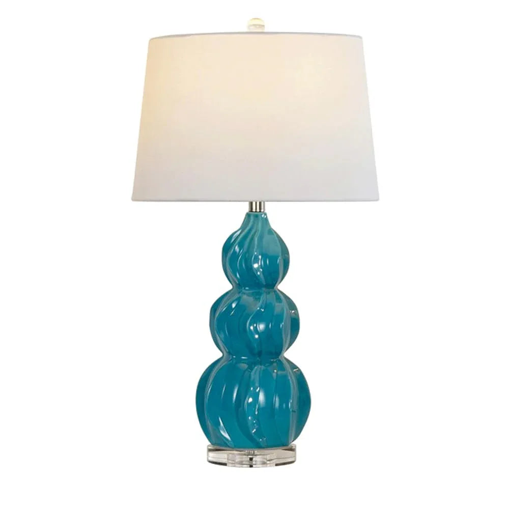 Audara-New Chinese Creative White Fabric Gourd Shape Ceramic Desk Light European Style Bedroom Bedside Read Desk Lamp High-end Living Room Office Table Lamp Club Mall Lounge Restaurant Lighting Fixture