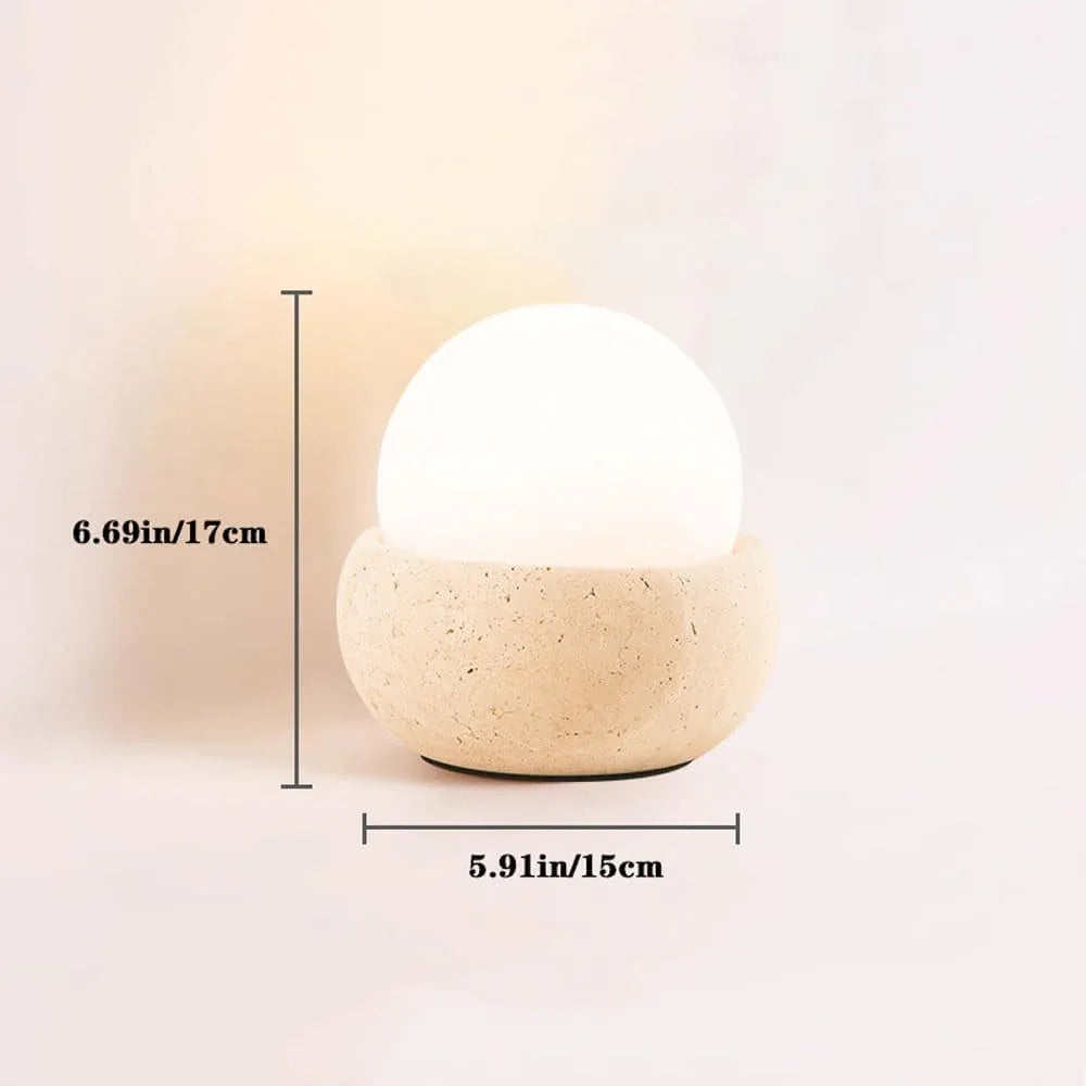 Audara-Wabi Sabi Style Sleep Bedroom Desk Light Rechargeable Remote Control Travertine Desk Lamp Study Office Dormitory Table Lamp Coffee Shop Restaurant Decorative Night Light Lighting Fixture