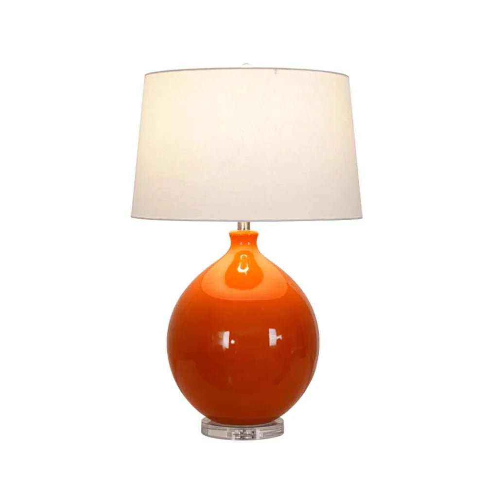Audara-Minimalist Bedroom Bedside Desk Light High-end Hotel Room Model Room Showcase Desk Lamp Elegant Fabric Ceramic Table Lamp Restaurant Farmhouse Villa Club Lighting Fixture Orange