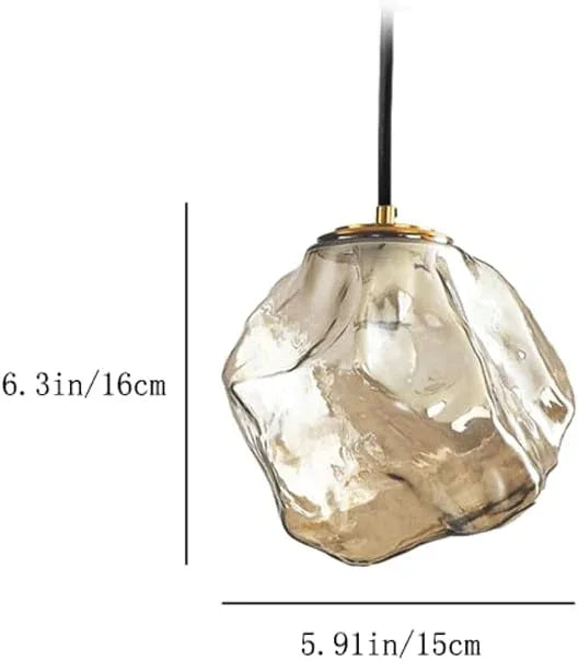 Audara-Crystal Pendant Light, Small-Sized Ice Cube-Shaped Decorative Bedroom Chandelier, Modern and Luxurious Style, Suitable for Various Spaces Such As Hotels, Kitchen Islands, Entryways, and Cafes