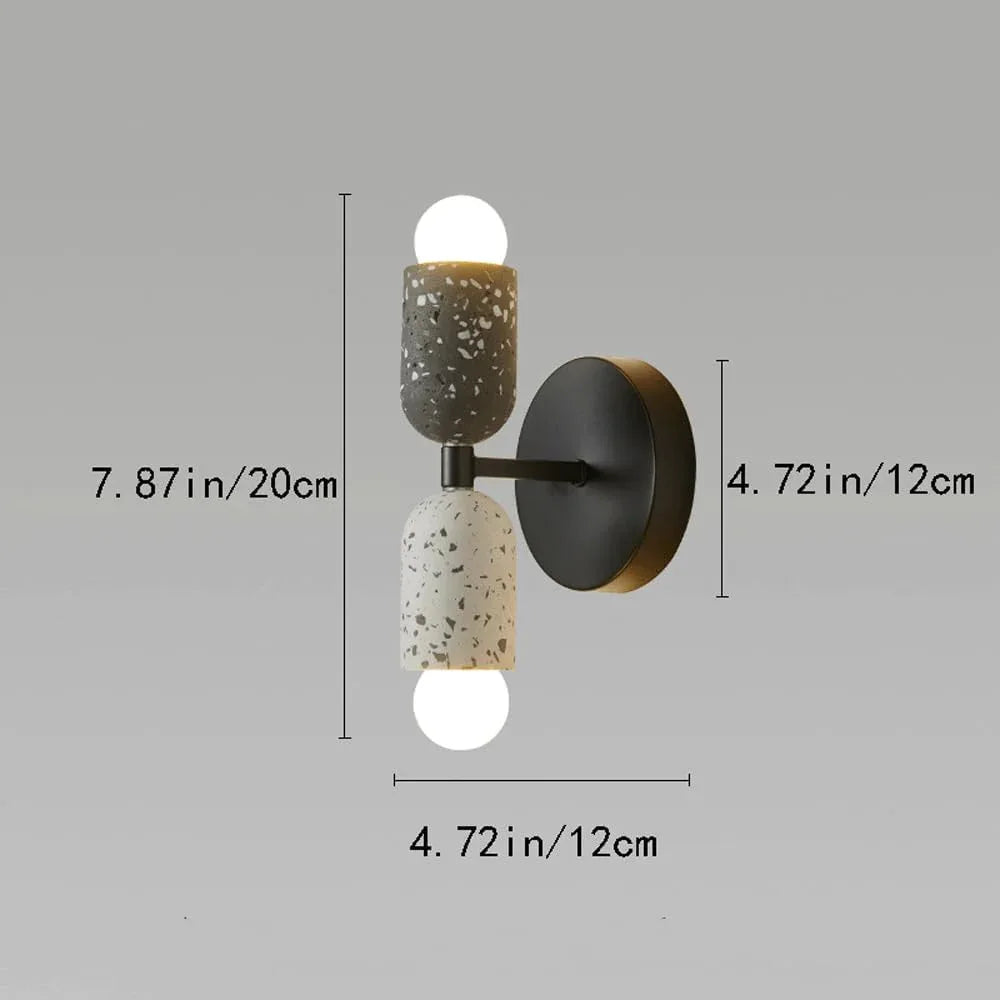 Audara-Japanese Style Wabi-sabi Style Bedroom Wall Lamp Ideas Designer Bedside Wall Lights Vintage Double Head Cement Sconces Living Room Aisle Coffee Shop Mounted Lighting Fixture