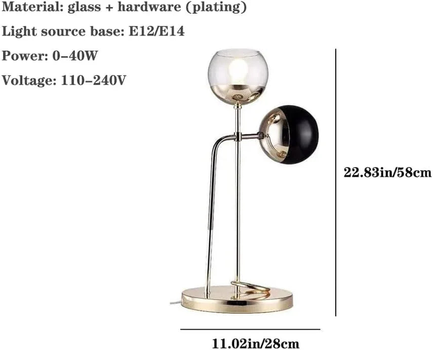 Audara-Simple Creative Living Room Study Warehouse Desk Light Scandinavian Fashion Glass Desk Lamp Office Club Villa Dining Room Lighting Fixture Cafe Showroom Showcase Table Lamp