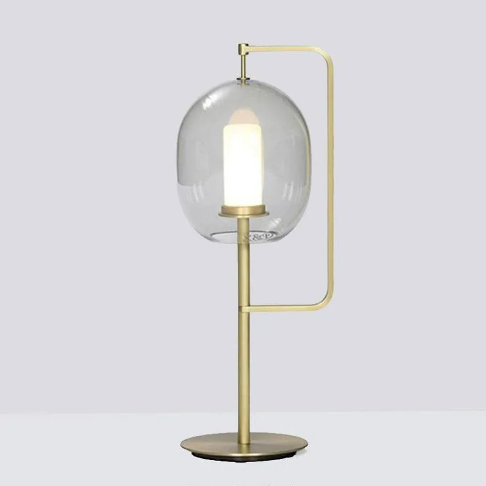 Audara-Scandinavian Simple Study Office Tea House Desk Light Creative Personality Metal Glass Desk Lamp Hotel Farmhouse Club Mall Front Desk Decoration Lighting Fixture Living Room Bedroom Table Lamp