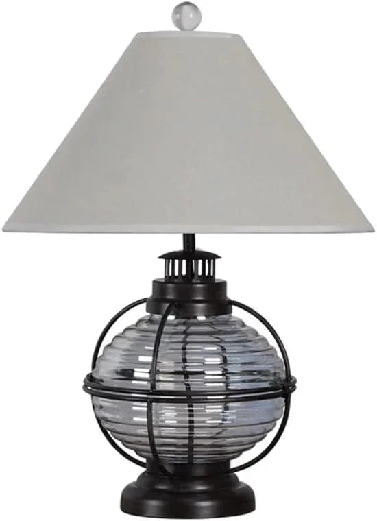 Audara-American Vintage Glass Metal Desk Light Industrial Style Study Office Desk Lamp B&B Living Room Hotel Front Desk Table Lamp Villa Club Farmhouse Warehouse Dormitory Apartment Lighting Fixture